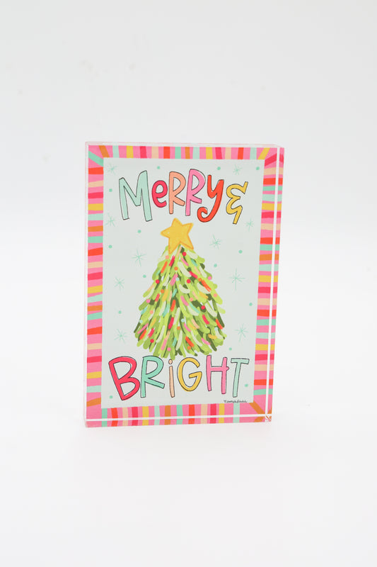 Merry and Bright Melissa Tree Acrylic Shelf Sitter
