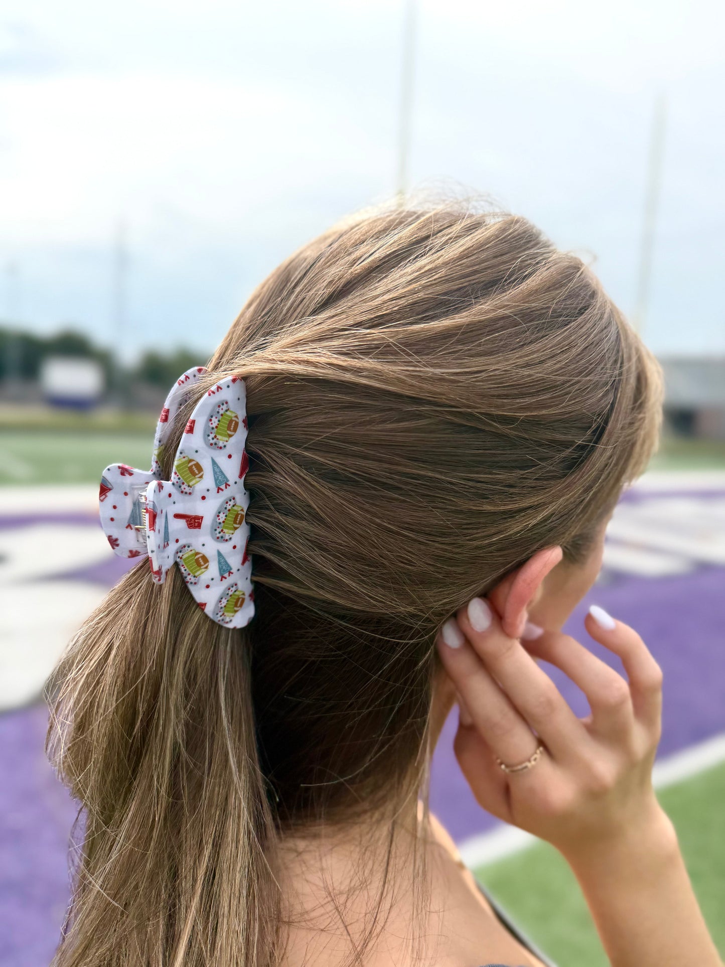 Crimson & Gray Gameday Claw Clip