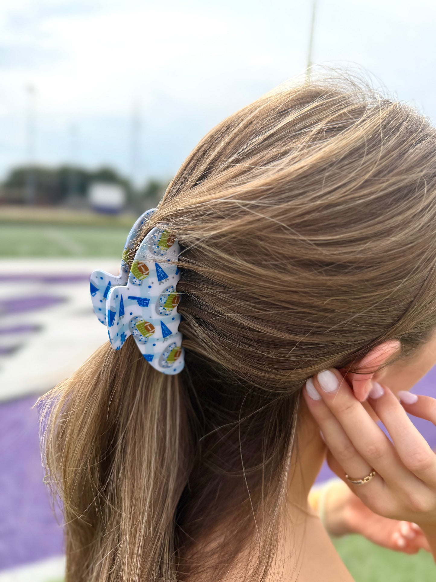 Blue & White Gameday Claw Clip