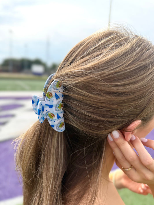 Blue & White Gameday Claw Clip