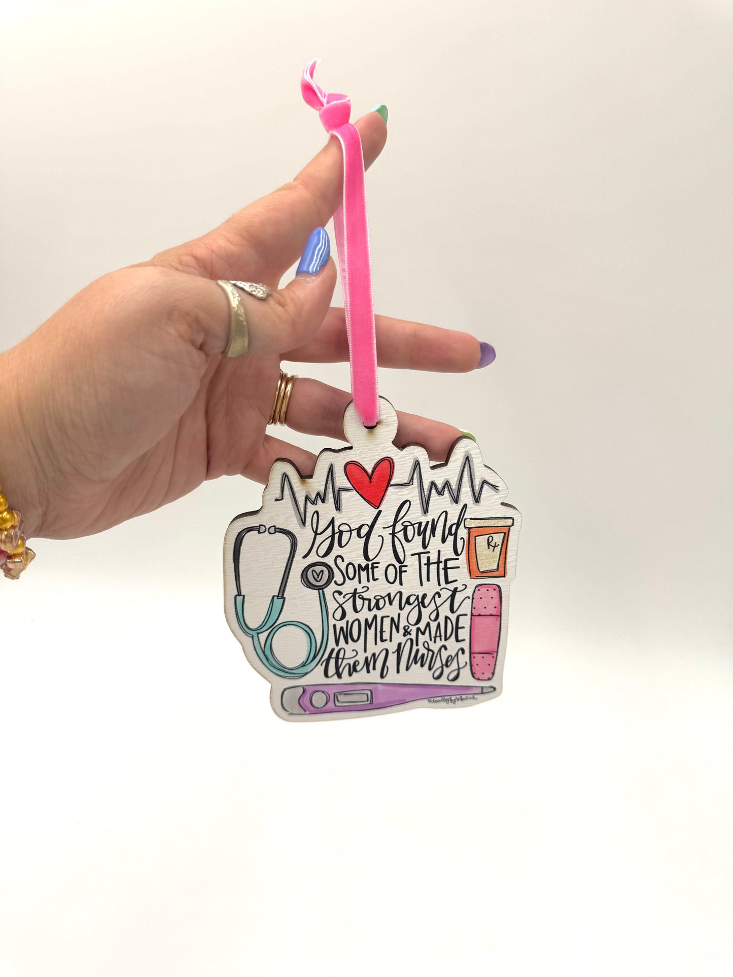 Strongest Nurses Wooden Ornament