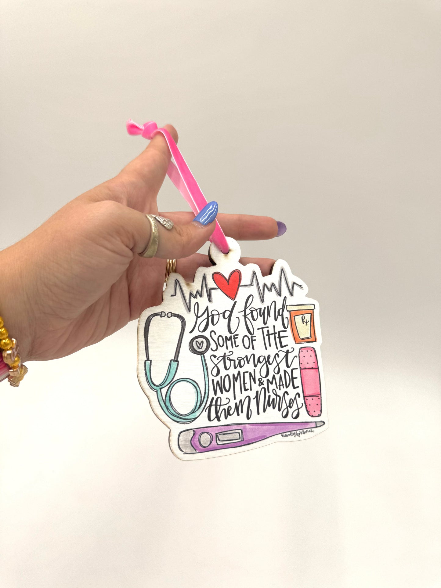 Strongest Nurses Wooden Ornament