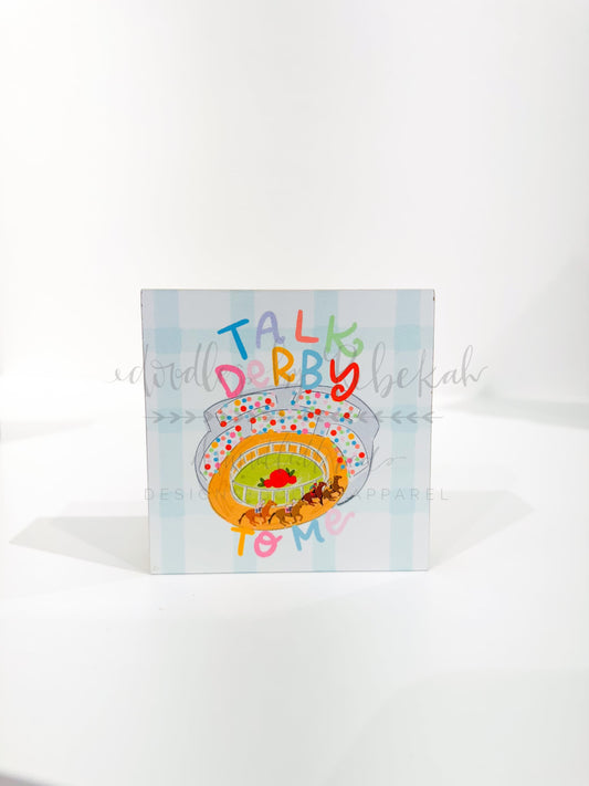 Talk Derby to Me Polka Dots 4x4 Block