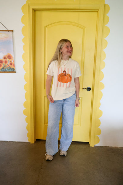 Striped Pumpkin Ivory Tee