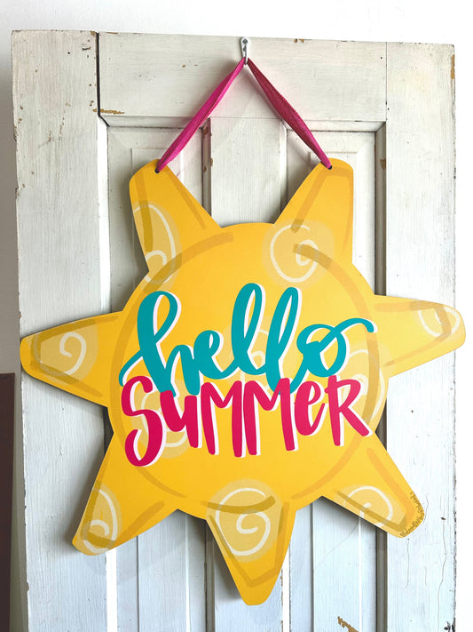 Hello Summer Sun doorhanger