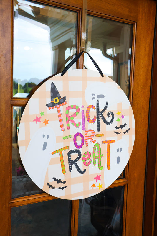 Trick or Treat with Ghosts Doorhanger