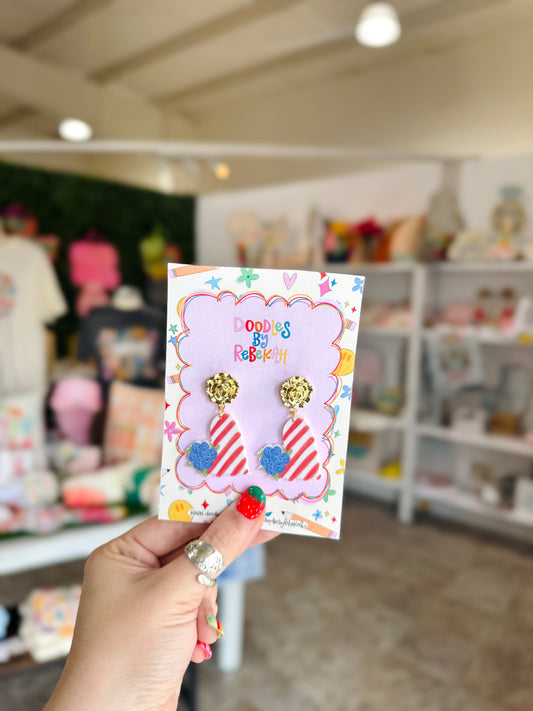 Floral Flag Heart Earrings