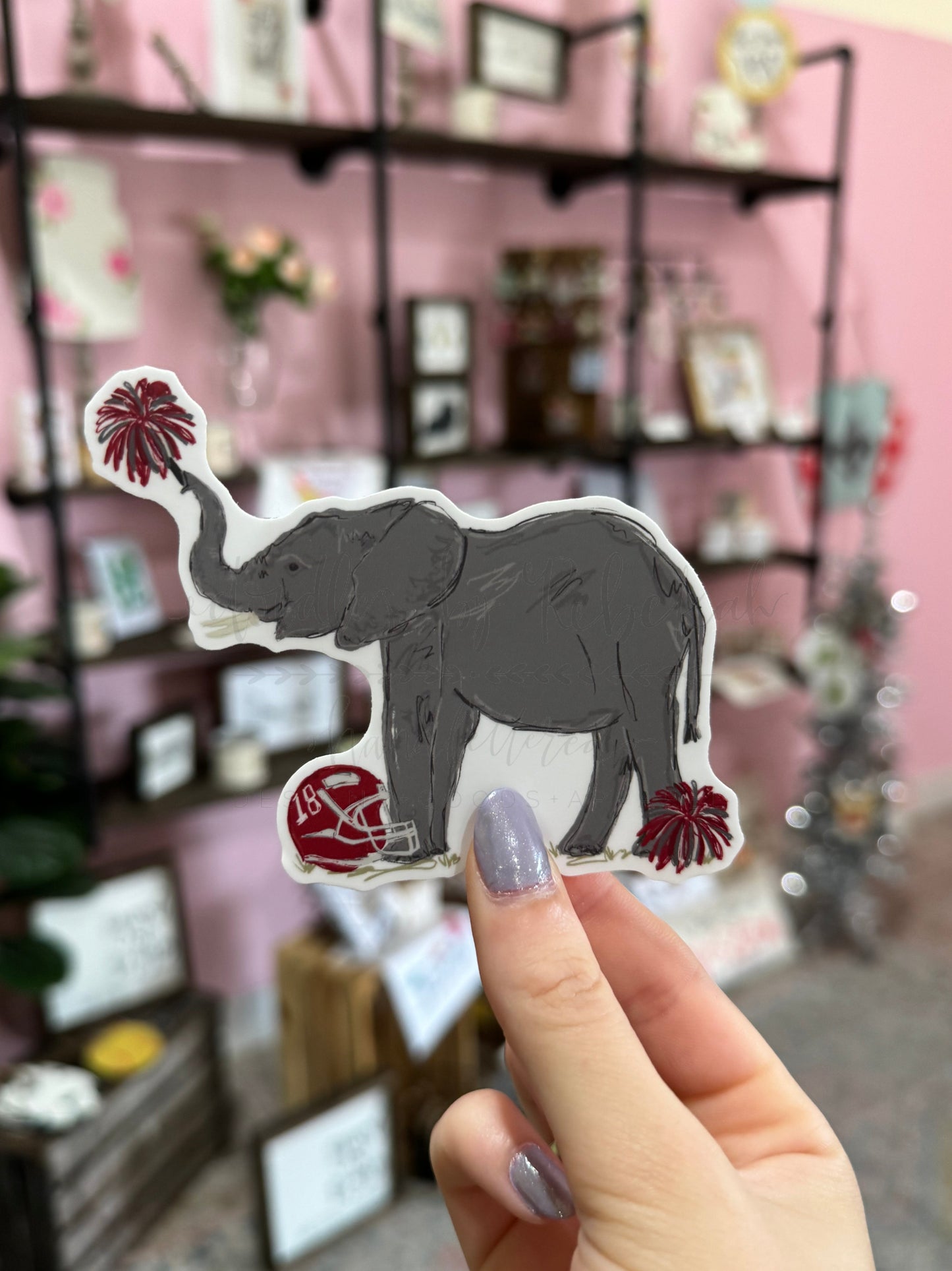 Elephant with Poms Sticker
