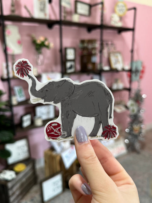 Elephant with Poms Sticker