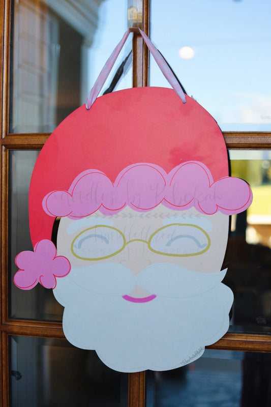 Red and Pink Santa Doorhanger