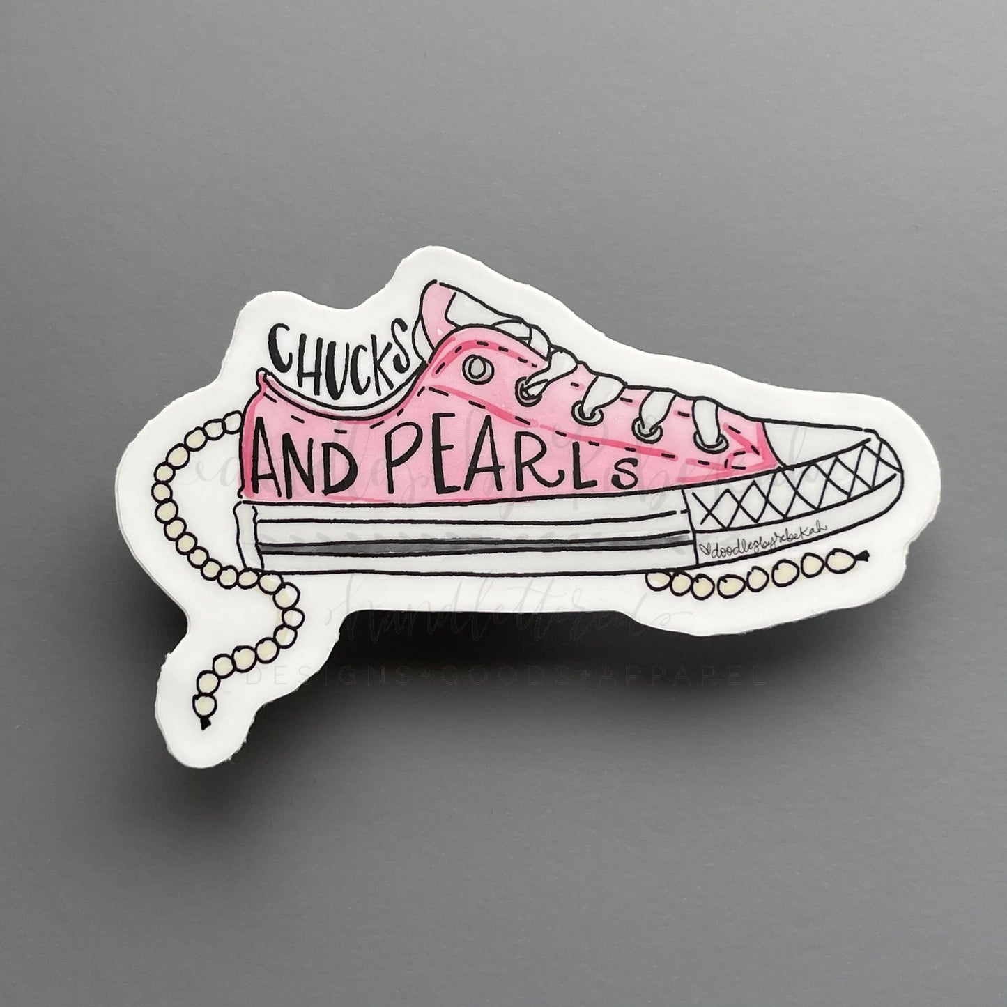 Chucks and Pearls Sticker - Sticker