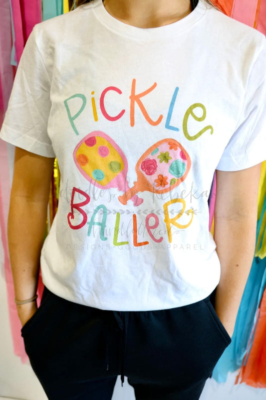 Pickle Baller White Tee - Tees