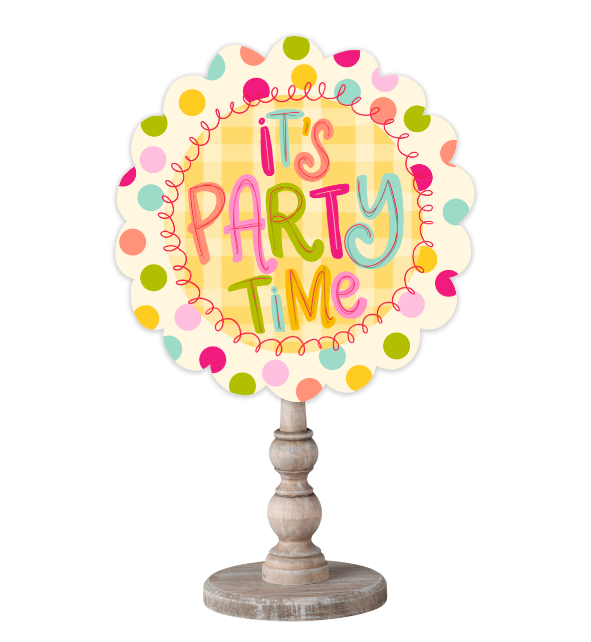It's Party Time Topper with polka dots