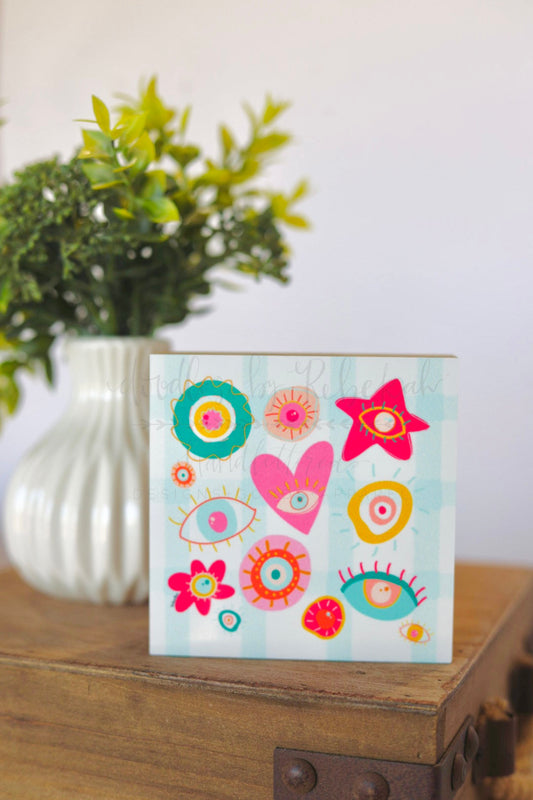 Evil Eye Collage Block