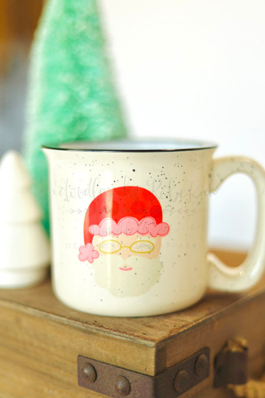 Red and Pink Santa Mug