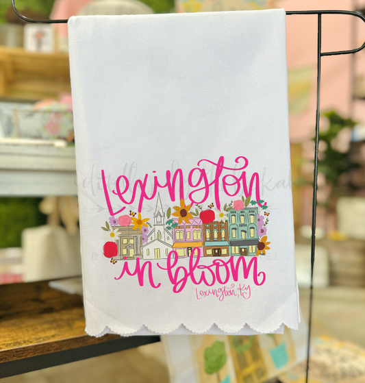 *Custom Name* In Bloom Scalloped Tea Towel