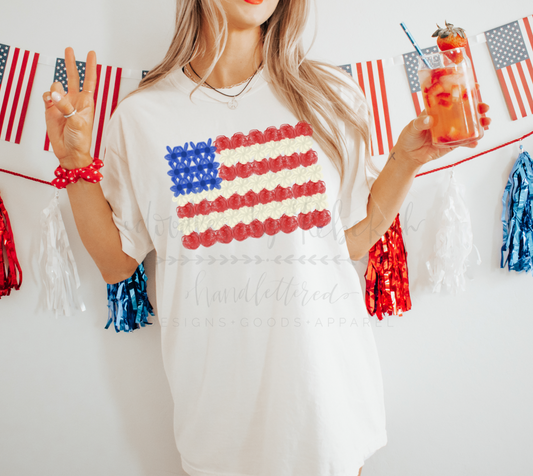 Flowers and Flag Tee