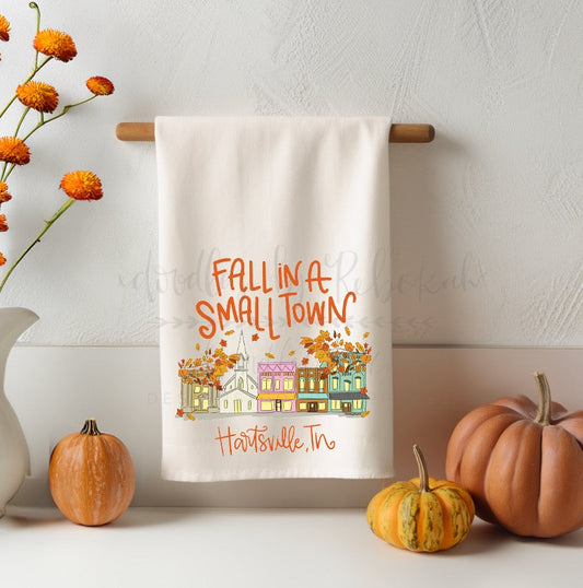 Fall In A Small Town Tea Towel (Custom)