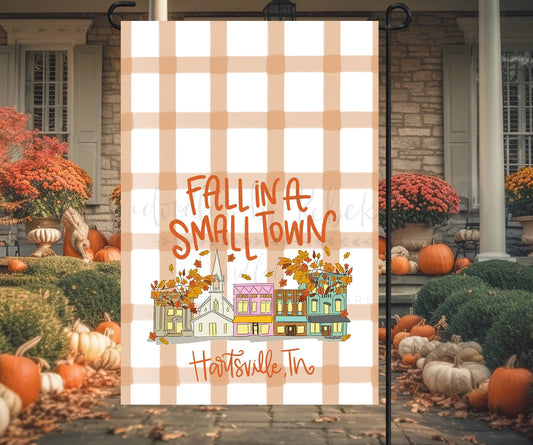 Fall In A Small Town Garden Flag (Custom)