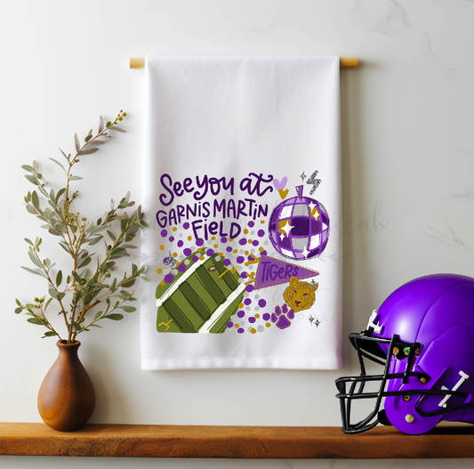 See You At Garnis Martin Field Tea Towel