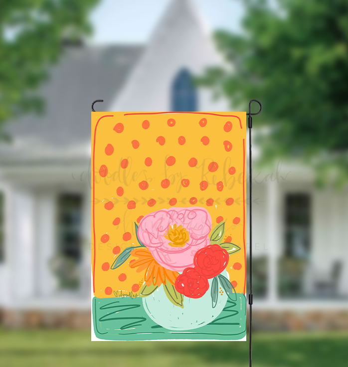 Mellow Yellow Floral Garden Flag