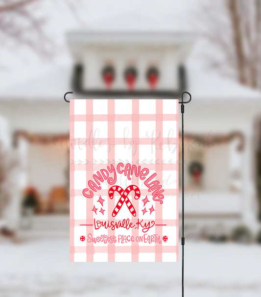 Candy Cane Lane Garden Flag (Custom)