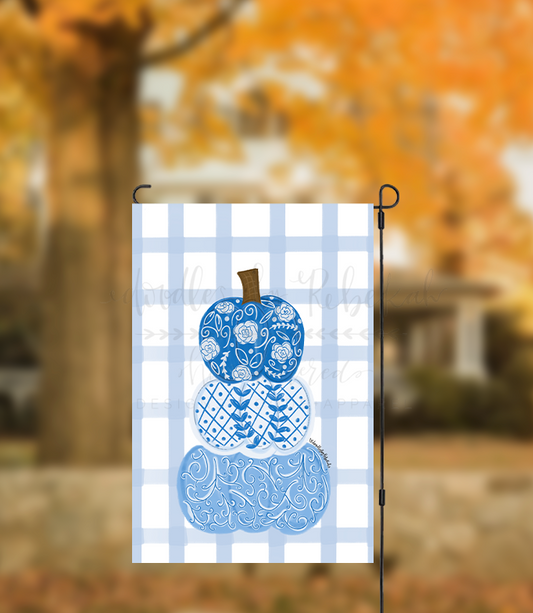 Chinoiserie Pumpkin Stack Garden Flag