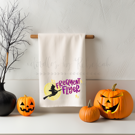 Frequent Flyer Witch Tea Towel