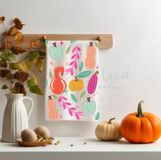 Colorful Gourds Tea Towel