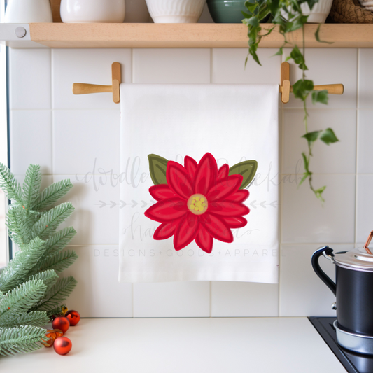Poinsettia Tea Towel