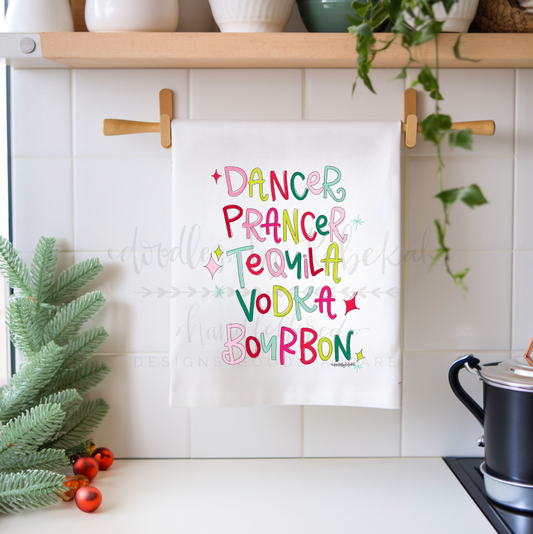 Dancer Prancer Tequila Tea Towel