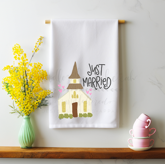 Just Married Tea Towel