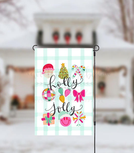 Holly Jolly 9 icons Garden Flag