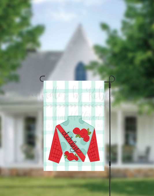 Derby Silk with Roses Garden Flag