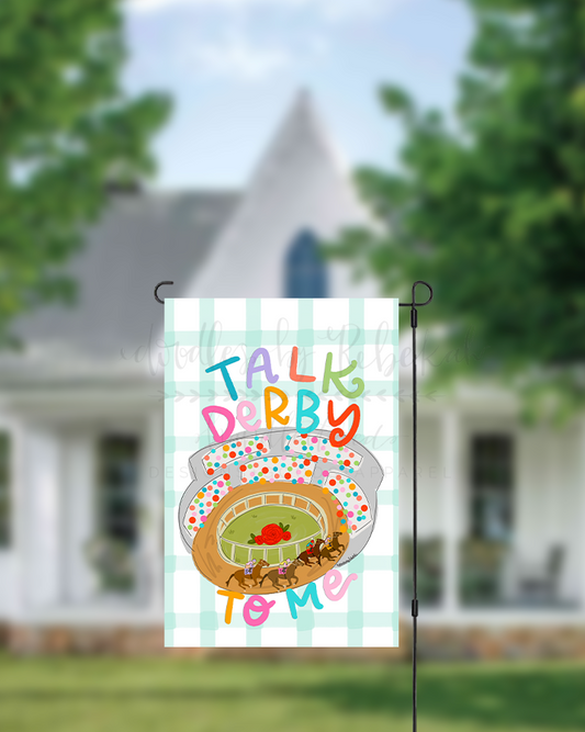 Talk Derby to Me polka Dots Garden Flag