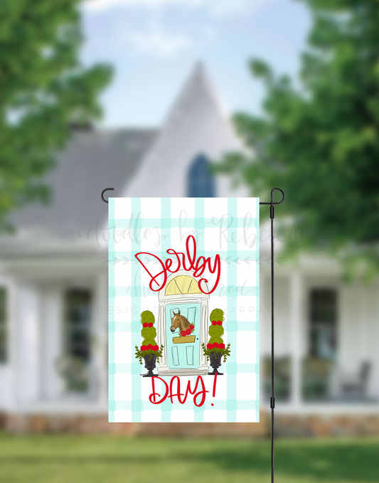 Derby Day Door Garden Flag