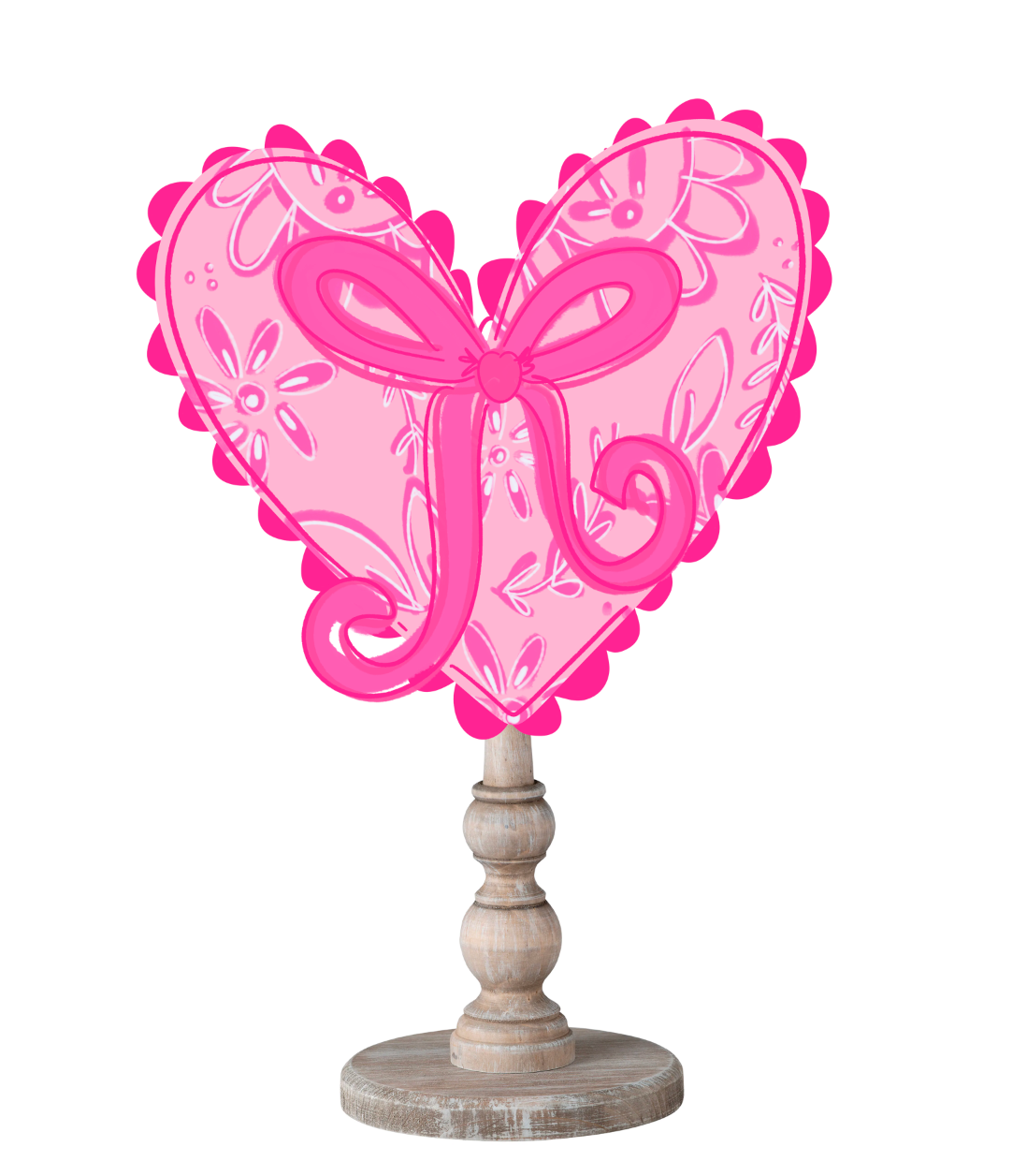 Pink Chinoiserie Heart Topper