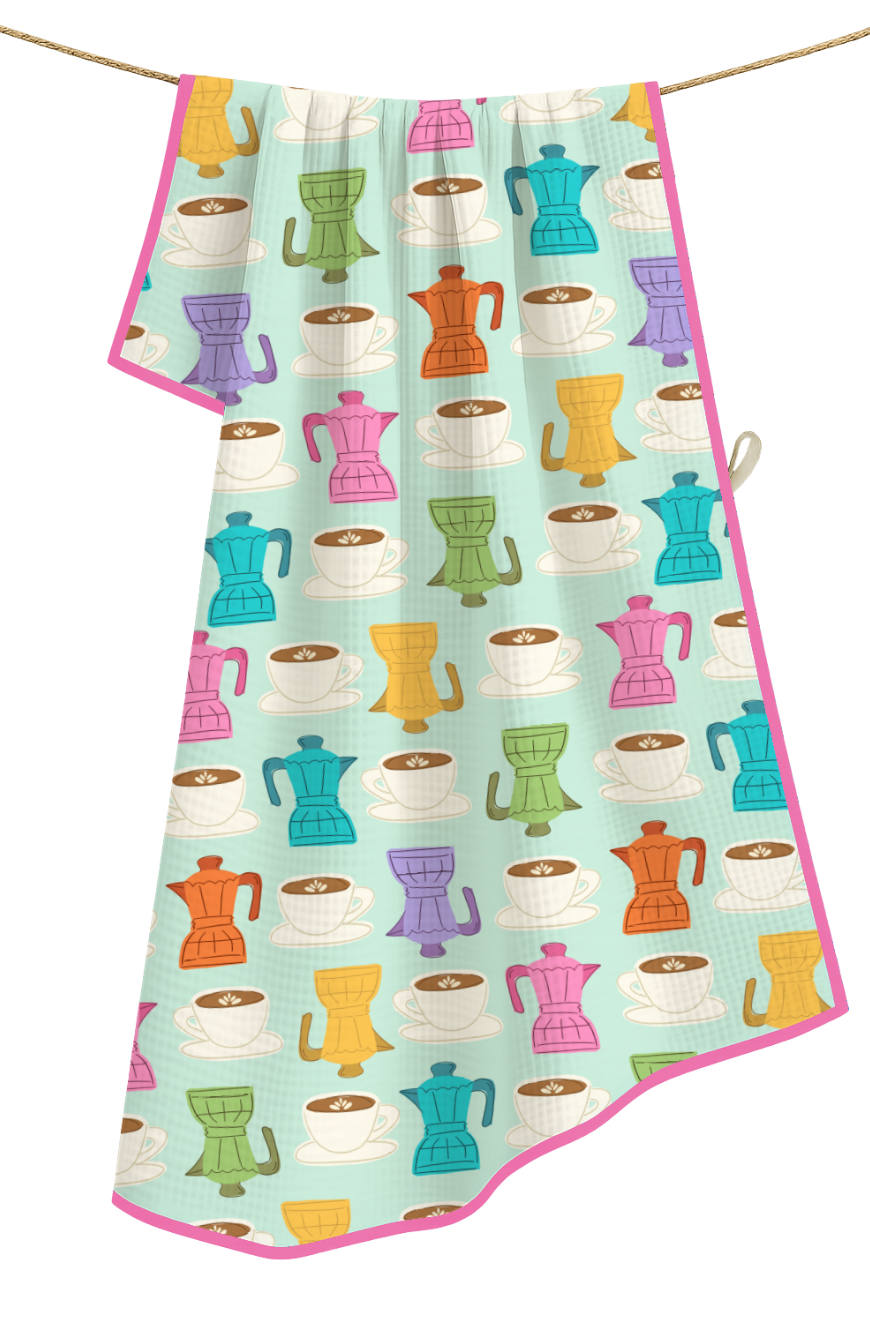 Coffee- Microfiber Waffle Weave Tea Towel