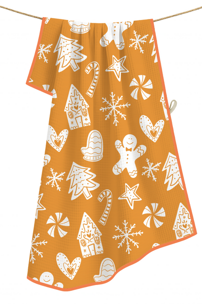 Gingerbread Dreams- Microfiber Waffle Weave Tea Towel