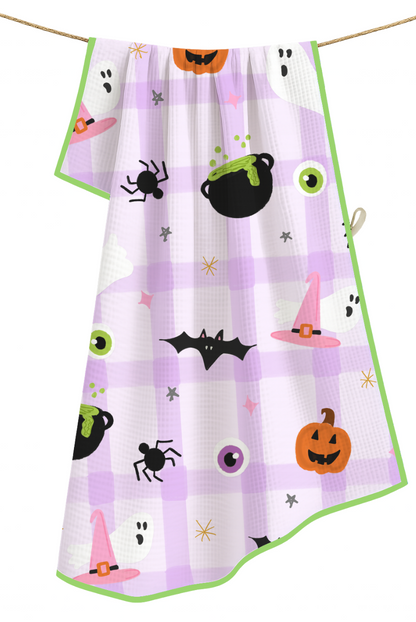 Halloween Icons- Microfiber Waffle Weave Tea Towel