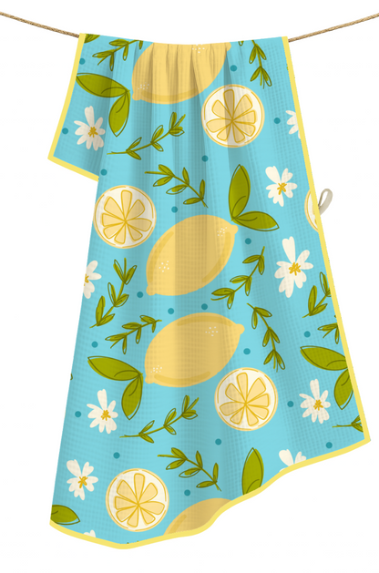 Lemon- Microfiber Waffle Weave Tea Towel