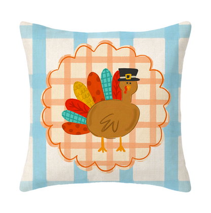 Scalloped Turkey Patchy Square Pillow