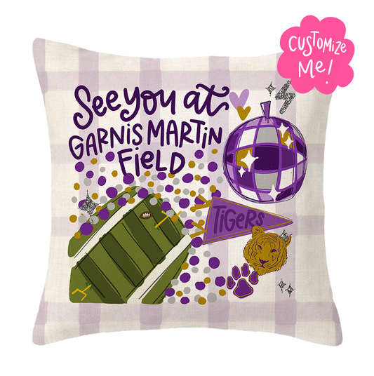 Custom School Field Name Pillow