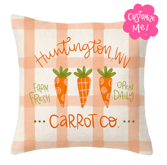 Carrot Co Custom Town Pillow