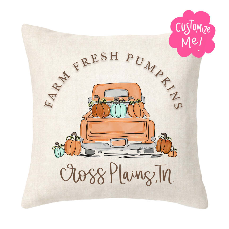 Farm Fresh Pumpkins Custom Town Square Pillow