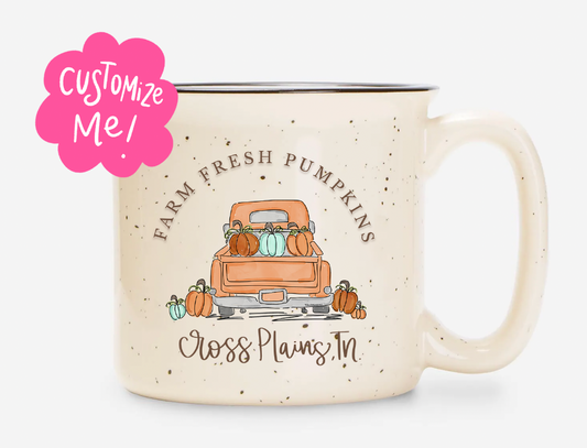 Farm Fresh Pumpkins Custom Town Camper Mug