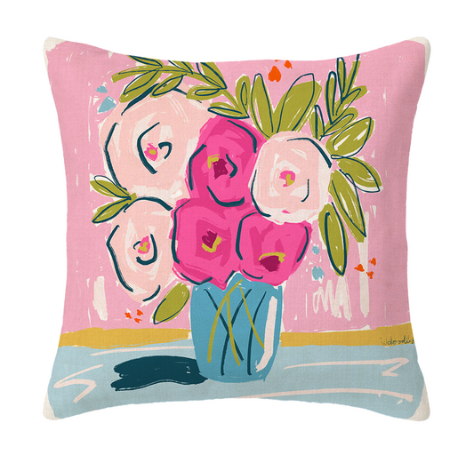 Abstract Floral Square Pillow