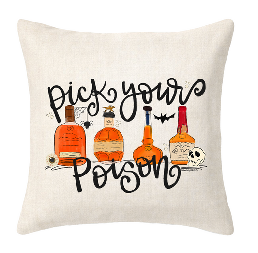 Pick Your Poison Bourbon Square Pillow