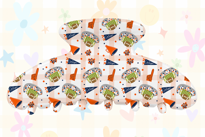 Orange & Navy Gameday Claw Clip