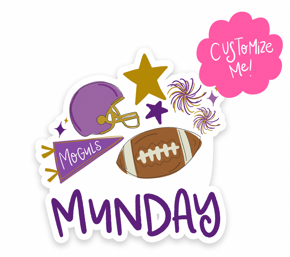 Custom Football Pride Sticker